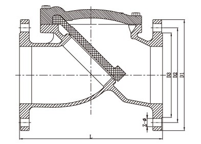 H44H-150LB美標(biāo)鑄鋼止回閥結(jié)構(gòu)圖