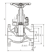 JU40HX-16G 型柱塞截止閥結(jié)構(gòu)圖片 JU40HX-16G 型柱塞截止閥結(jié)構(gòu)圖片