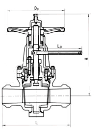 X43Y法蘭連接美標(biāo)提升式硬密封旋塞閥結(jié)構(gòu)圖 X43Y法蘭連接美標(biāo)提升式硬密封旋塞閥結(jié)構(gòu)圖