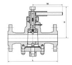 X47W美標倒裝油密封壓力平衡式旋塞閥結構圖 X47W美標倒裝油密封壓力平衡式旋塞閥結構圖