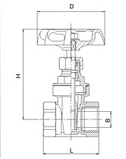 Z15W-16T銅閘閥結(jié)構(gòu)圖