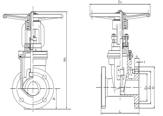 明桿閘閥結構圖 明桿閘閥結構圖